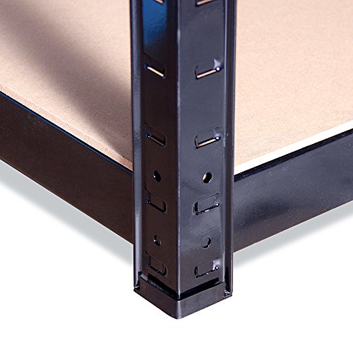 G-Rack Estantería de Almacenamiento para Garaje 2 Piezas 5 Estantes, Negro, 180 x 90 x 30 cm