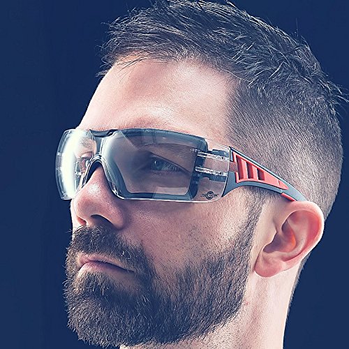 Gafas de Protección ToolFreak Con Transparente Lentes y Relleno de Espuma de Estilo Deportivo Para Hombres y Mujeres | Gafas Protectoras con Lentes y Montura Envolvente y Resistente a los Impactos