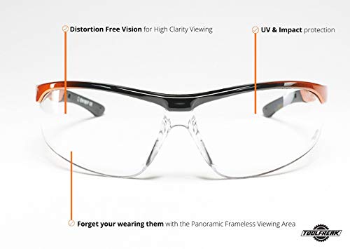 Gafas de Seguridad ToolFreak Agent con Protección UVA para Hombres y Mujeres (Agent - Transparente)