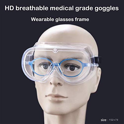 Gafas de seguridad transparentes envolventes de seguridad selladas con impacto ocular, gafas de trabajo selladas sobre gafas para bricolaje, laboratorio etc.（Vendedor laixiulife Amazon delivery）