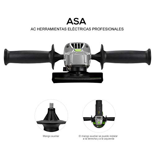 GALAX PRO Amoladora angular, 710W, 12000RPM, Discos de 115mm de Diámetro con 2 Discos y Llave, Cubierta Protectora de Ajuste Rápido, Bloqueo Interruptor, Cabeza Metálica