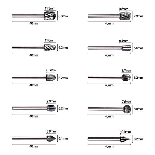 GOXAWEE 20 Piezas Fresas HSS Encaminamiento Router Bits Madera Fresado Fresas 3 mm Broca para Dremel/Accesorios para Herramientas Rotatorias/Bricolaje, Carpintería, Herramientas de Grabado