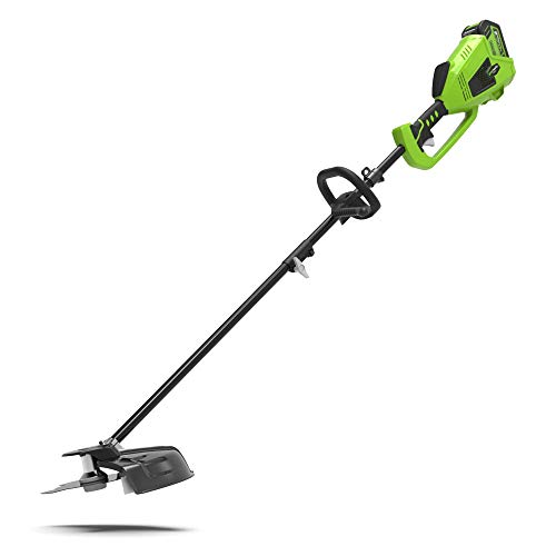 Greenworks Recortador Césped con Batería y Sense 2in1 GD40BC (Li-Ion 40 V 40cm/25cm Anchocorte 2 mm Hilo/Cuchillo 5300 rpm Mango Extra Ajustable Potente Motor sin Escobillas sin Batería y Cargador)