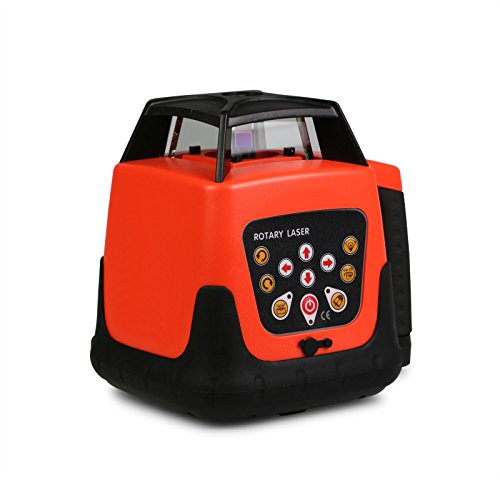 Guellin Nivel Láser Rotativo Verde/Rojo Nivel Láser Automático Laser Level Rayo Verde/Rojo con Impermeable Construcción (Rayo Rojo con Trípode y Mira)