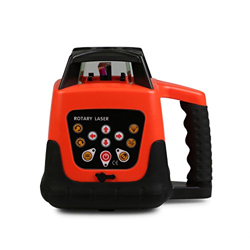 Guellin Nivel Láser Rotativo Verde/Rojo Nivel Láser Automático Laser Level Rayo Verde/Rojo con Impermeable Construcción (Rayo Rojo con Trípode y Mira)