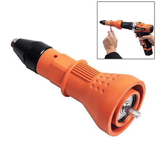 Haweel Perforar Taladro eléctrico de remache 220V Tuerca inalámbrica Herramienta de remachado del taladro inalámbrico (Color : Naranja)