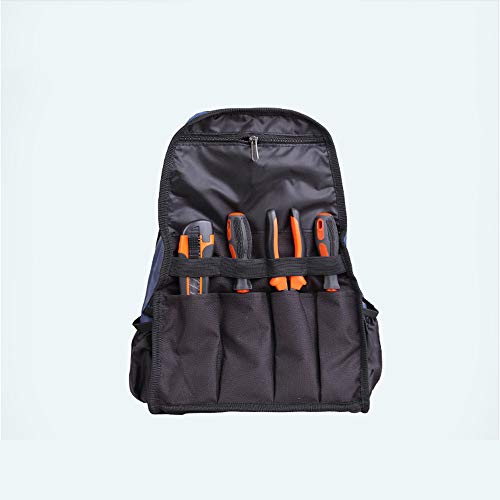 Herramienta mochila de trabajo resistente Bolsa de herramientas con cinturón de nylon ajustable de alta resistencia profesional electricista herramienta tareas mochilas para comerciante/electricista