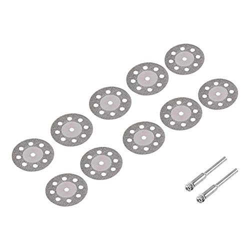 Herramienta rotativa de 10 piezas 30 mm 8 agujeros Hojas de sierra circular de diamante Discos de ruedas de corte con 2 mandriles, para cortar materiales duros como madera, plásticos