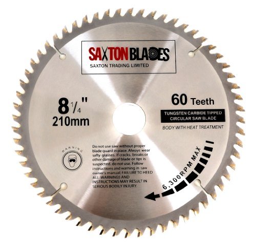 Hoja de sierra circular de madera Saxton TCT, 210 mm x 30 mm x 60 t, para Festool Bosch Makita Dewalt se adapta a sierras de 216 mm