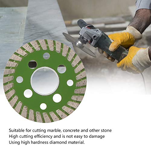 Hoja de sierra de diamante métrica de 65 mm, disco de corte rotativo sinterizado de borde continuo de dientes turbo, grandes orificios de enfriamiento para cortar grabado de tallado