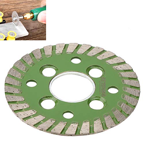 Hoja de sierra de diamante métrica de 65 mm, disco de corte rotativo sinterizado de borde continuo de dientes turbo, grandes orificios de enfriamiento para cortar grabado de tallado