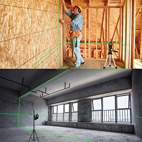 Huepar 902CG Nivel Láser 2X360 Verde 40m, MODO DE PULSO, 2X 360 Líneas Cruzadas Autonivelante, Conmutables 360 Grados Líneas Verticale/360 Grados Línea Horizontale, con 360° Base Giratoria Magnético