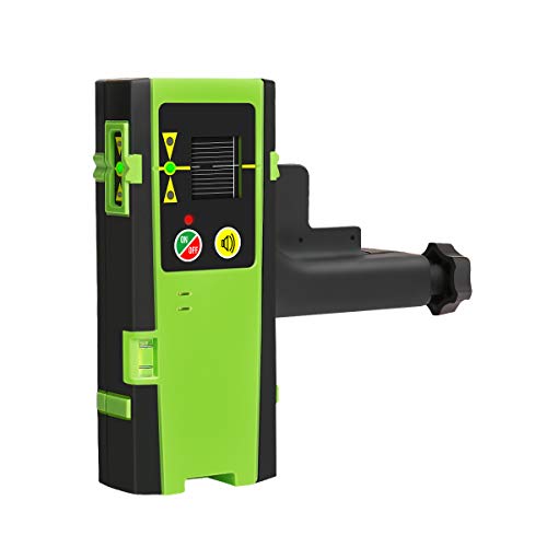 Huepar LR-6RG detector láser para Huepar nivel láser, receptor láser digital usado con láser de línea pulsante de hasta 60m, detección de rayos láser verde y rojo, pantallas LED de tres lados