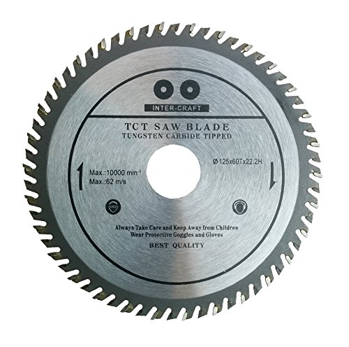 Inter-Tech Craft 125 mm Hoja de sierra Top calidad Sierra circular para madera 125 x 22.2 mm, 60 dientes)