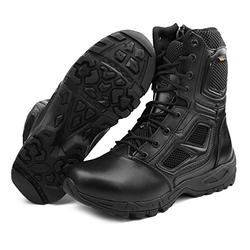 IODSON Zapatos de Hombre Botas/Botas de Combate/Botas Tácticas Ultra-Ligero Antideslizante Tela de Cuero Verdadero Transpirable JR-631 43 EU