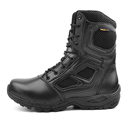 IODSON Zapatos de Hombre Botas/Botas de Combate/Botas Tácticas Ultra-Ligero Antideslizante Tela de Cuero Verdadero Transpirable JR-631 43 EU