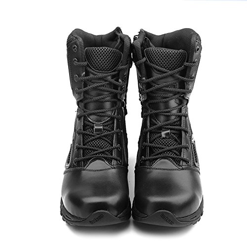 IODSON Zapatos de Hombre Botas/Botas de Combate/Botas Tácticas Ultra-Ligero Antideslizante Tela de Cuero Verdadero Transpirable JR-631 43 EU