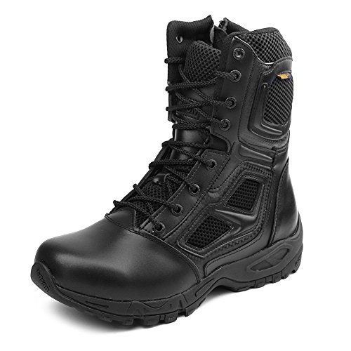 IODSON Zapatos de Hombre Botas/Botas de Combate/Botas Tácticas Ultra-Ligero Antideslizante Tela de Cuero Verdadero Transpirable JR-631 43 EU