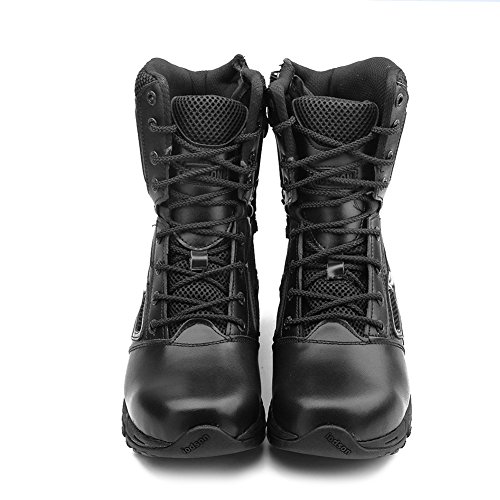 IODSON Zapatos de Hombre Botas/Botas de Combate/Botas Tácticas Ultra-Ligero Antideslizante Tela de Cuero Verdadero Transpirable JR-631 44 EU