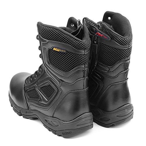 IODSON Zapatos de Hombre Botas/Botas de Combate/Botas Tácticas Ultra-Ligero Antideslizante Tela de Cuero Verdadero Transpirable JR-631 44 EU