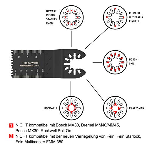 Juego de 12 cuchillas de sierra oscilante universales de liberación rápida para madera/metal/plástico multiherramienta para Bosch Craftsman Dewalt Dremel Fein Ridgid Tch Makita Milwaukee