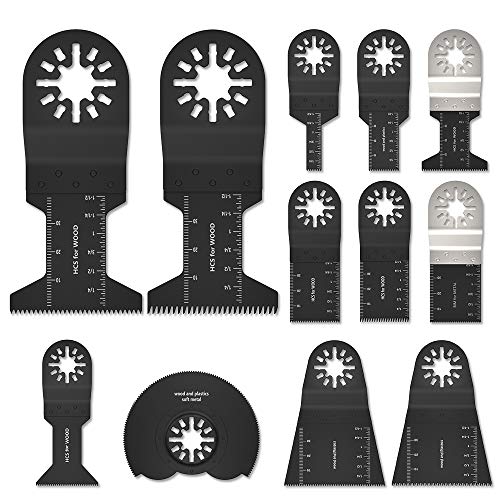 Juego de 12 cuchillas multifunción para herramienta oscilante compatible con Dewalt, Lupo, Bosch, Makita, Dewalt