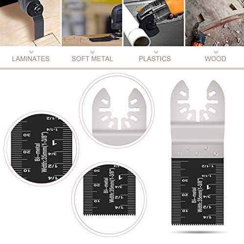 Juego de 24 cuchillas de sierra oscilante para madera, metal, plástico, multiherramienta universal oscilante de liberación rápida para Bosch Craftsman DeWalt Dremel Fein Ridgid Tch Makita