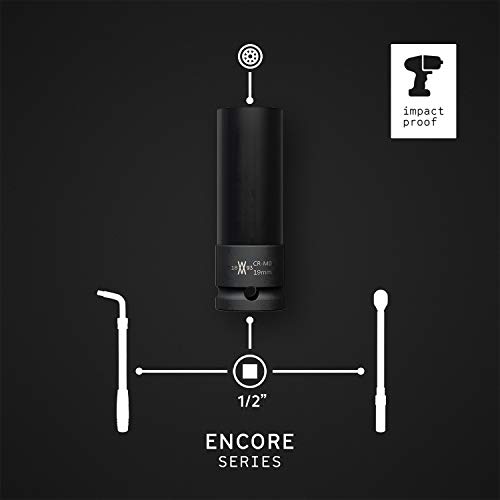Juego de 3 vasos de impacto 0,5" con protectores All Black Edición de 17, 19, 21 mm para atornillador de impacto de Wiesemann 1893 I Diseño elegante en maletín metálico I 81321