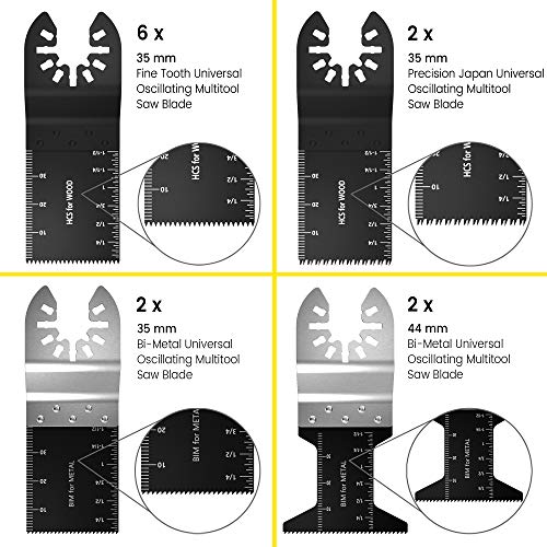 Juego de 68 cuchillas de sierra oscilante universales para madera, metal/plástico, liberación rápida, para Multimaster, Ryobi, Milwaukee, Bosch, Dewalt, Dremel, Rockwell, Makita