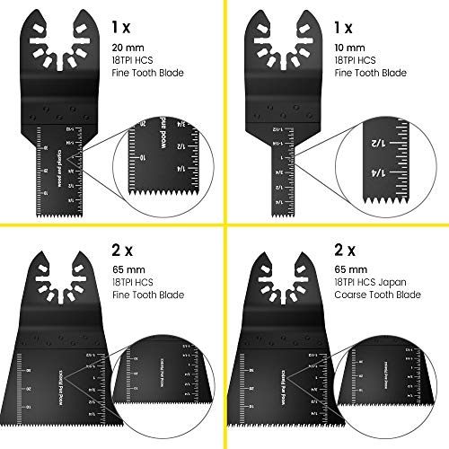 Juego de 68 cuchillas de sierra oscilante universales para madera, metal/plástico, liberación rápida, para Multimaster, Ryobi, Milwaukee, Bosch, Dewalt, Dremel, Rockwell, Makita