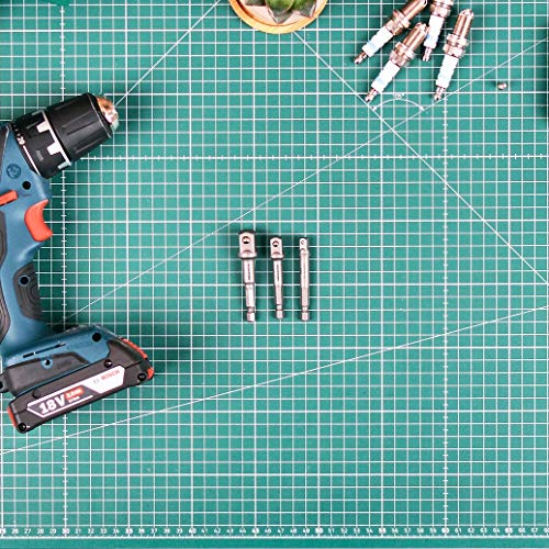 Juego de adaptador de puntas de impacto para taladradora 3 pzs. hexágonales a escuadra de WIESEMANN 1893 I adaptador de zócalo para 1/4, 3/8, 1/2 pulgada I de acero CV I 81048