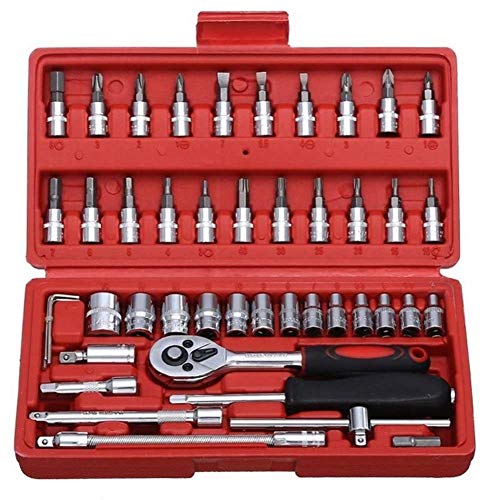Juego de herramientas manuales de 46 piezas de llaves de vaso torx macho hembra con adaptador de brocas Torx para mecánicos ferramentas HRSS