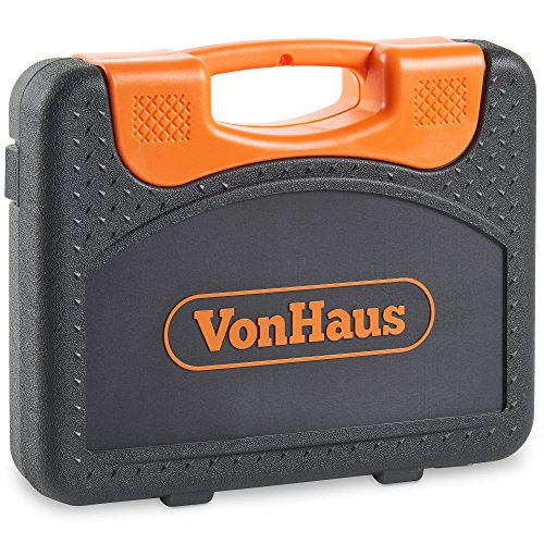 Juego de llaves de vaso VonHaus, 104 piezas, llaves de 1/2 y 1/4, 6 llaves combinadas, kit de herramientas automático
