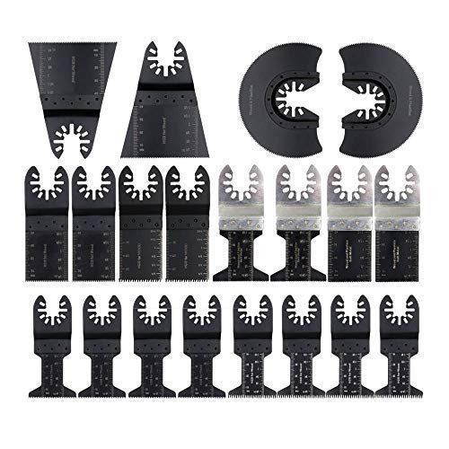 Kit oscilante de sierra, TopsTools Sierra de corte de metal de madera Web Cuchillas multiusos de 20 piezas configuradas para Dewalt, Artesano, Ridgid, Milwaukee, Rockwell, Ryobi