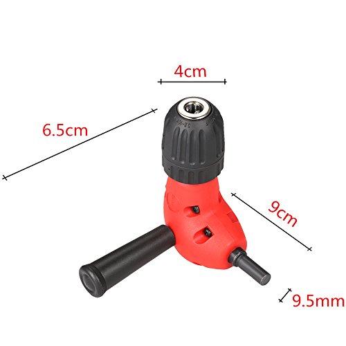 KKmoon 0.8-10Mm 90 Grados Extensión de la Curva Pata Redonda  Ángulo Recto Adaptador Taladro Mandril con  Palanca 9,5 Mm 3/8"