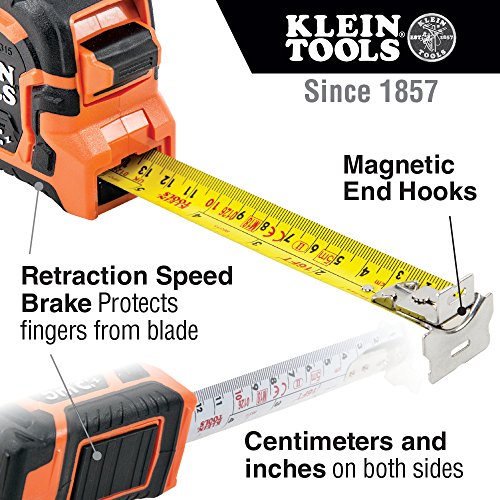 Klein Tools 86315 doble gancho magnético cinta métrica, 86375