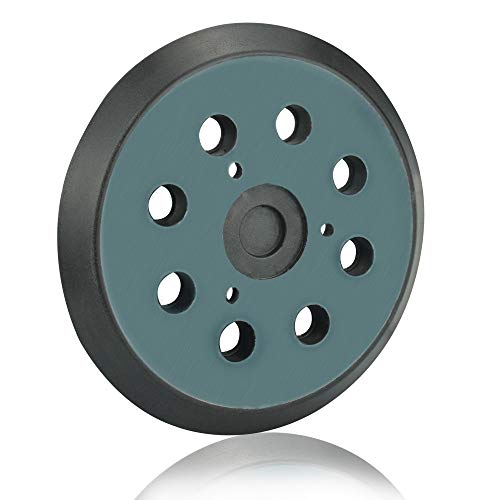 KLYNGTSK Plato de Velcro 125mm con 8 Agujeros Discos Lijadora Orbital de PU Almohadilla de Respaldo para Lijadora de Pluido para Makita BO5010/K, DeWalt DW420/420K, Cable Porter 390/390K