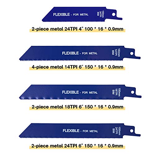 Kohree 32 Hojas de Sierra Sable HCS / HSS / BIM para Madera y Metal con Bolsa Organizador Compatible con DEWALT, BOSCH, Black & Decker, Makita