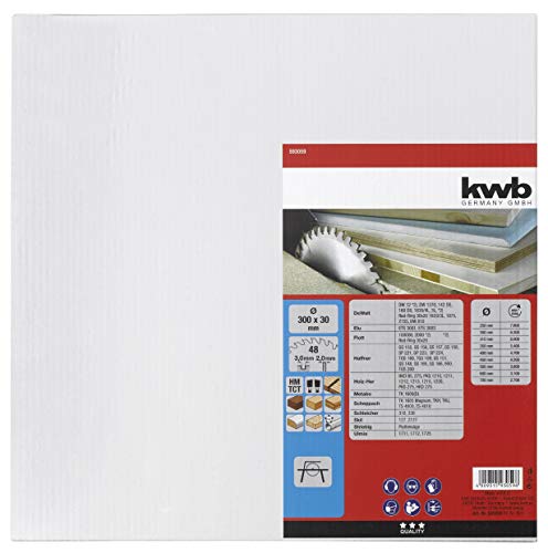 kwb 593059 - Hoja de sierra circular (300 x 30, para sierras circulares de mesa, diente alterno para cortes medios, 48 dientes)