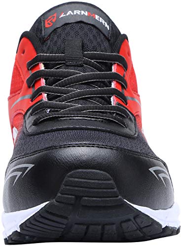 LARNMERN Zapatillas de Seguridad Hombres LM180105 SB Zapatos de Trabajo con Punta de Acero Ultra Liviano Suave y cómodo Transpirable(42.5 EU,Rojo)