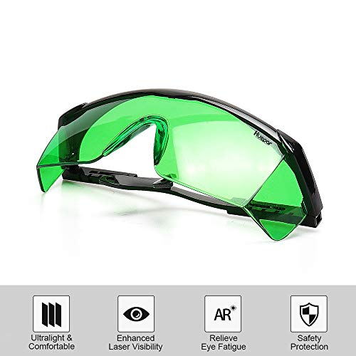 Láser verde Gafas mejoradas-Huepar GL01G Ajustable Gafas para mejorar la seguridad de protección para los ojos para Alineación de nivel láser verde