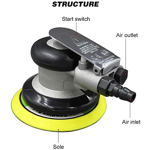 LCFF Lijadora '' Machine Tool Aire de Palm Grinder Lijado neumático Sander Pulidora Aire Orbital Sander 5 de Carrocería Aire Desarrollado Sanders