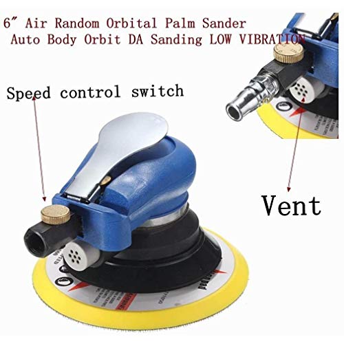 LCFF Lijadora Orbital Sander 2pcs 6 Pulgadas Aire Random Orbital Sander aleatoria Molienda Lijado Ideal for lijar Madera DIY de Coches Pulido de Bricolaje de Trabajo