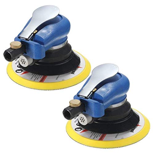 LCFF Lijadora Orbital Sander 2pcs Aire de Palm aleatoria Molienda de Lijado con cojín de 6 Pulgadas Ideal for Bricolaje Lijado de Madera Pulido