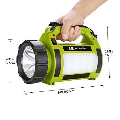 LE Linterna de Cámping Recargable 1000 Lúmenes, Antorcha LED CREE, 5 Modos de Luces de Trabajo con 3600mAh Power Bank, Farol de Cámping Impermeable para Senderismo, Pesca, Emergencia y Más