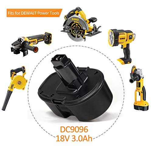 LENOGE 18V 3.0Ah Ni-Mh Baterias de Herramienta Eléctrica Repuesto Batería para Dewalt DC9096 DE9039 DE9095 DE9096 DE9503 DW9095 DW9096 DW9098 [Garantía de 18 Meses]