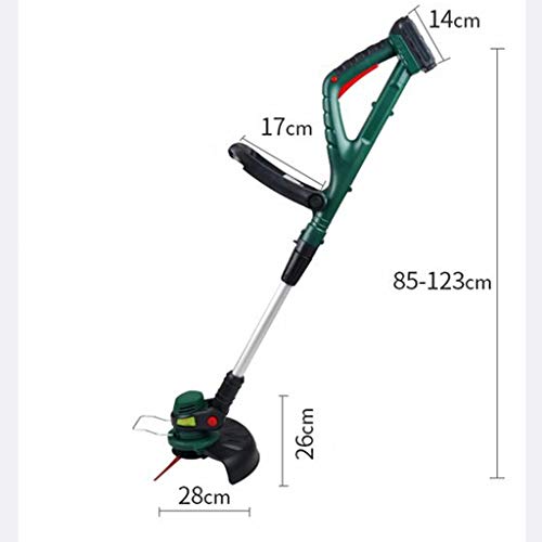 Lisa Desbrozadora Electrica con Batería de 20 V, Cargador Y 20 Cuchillas de Plástico Incluidas - Cabezal Ajustable de 180 °, Trayectoria de Corte de 20 Cm Y Mango Telescópico