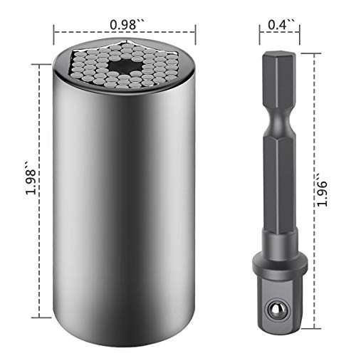 Llave de zócalo Llave universal Llave de zócalo universal Herramientas manuales multifunción 7-19 mm con destornillador de ángulo de 105° Herramientas de reparación del adaptador de accesorios