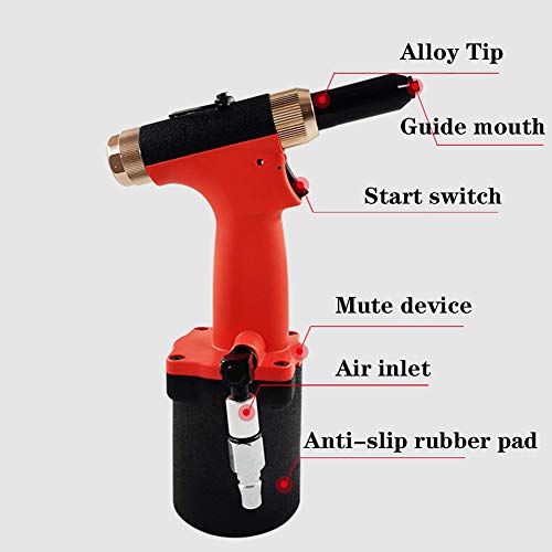 Lzww Pistola de Remaches Neumática Quite El Remachador Una Vez, Fuerte Fuerza de Tracción, No Atascado Portátil, Pistola de Clavos Neumática