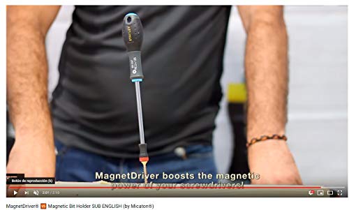 MAGNET DRIVER® SET,caja de plástico resistente con soportes magnéticos Magnet Driver y puntas de diferentes tipos para usar siguiendo el código de color. (Set de 17 Puntas y Soportes Magnéticos)